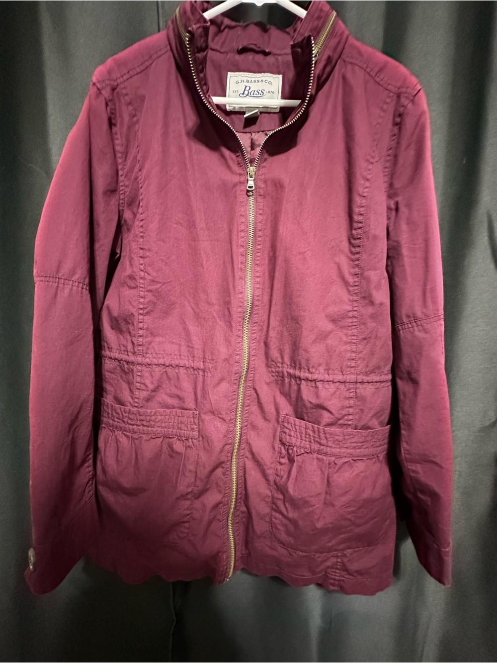 G.H. Bass & Co. Women's Plum Zip-Front Utility Jacket